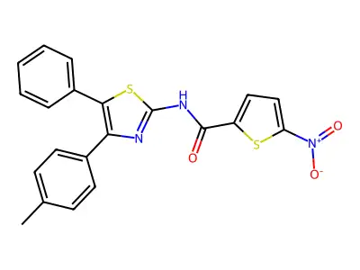 N-[4-(4-methylphenyl)-5-phenyl-1,3-thiazol-2-yl]-5-nitrothiophene-2-carboxamide structure