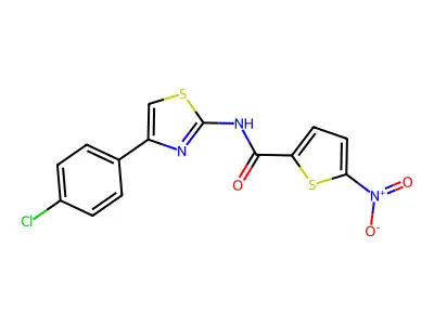 N-[4-(4-chlorophenyl)-1,3-thiazol-2-yl]-5-nitrothiophene-2-carboxamide structure