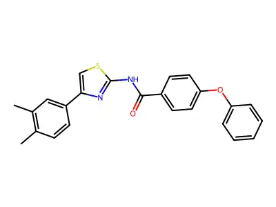 N-[4-(3,4-dimethylphenyl)-1,3-thiazol-2-yl]-4-phenoxybenzamide structure