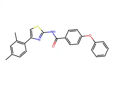 N-[4-(2,4-dimethylphenyl)-1,3-thiazol-2-yl]-4-phenoxybenzamide structure