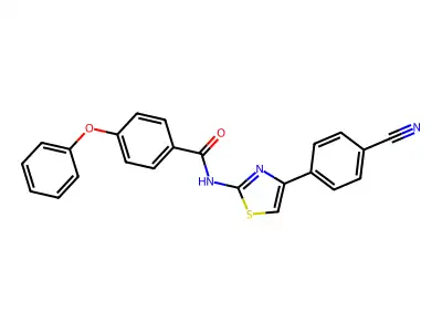 N-[4-(4-cyanophenyl)-1,3-thiazol-2-yl]-4-phenoxybenzamide structure