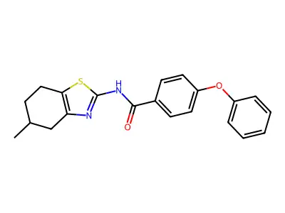 N-(5-methyl-4,5,6,7-tetrahydro-1,3-benzothiazol-2-yl)-4-phenoxybenzamide structure