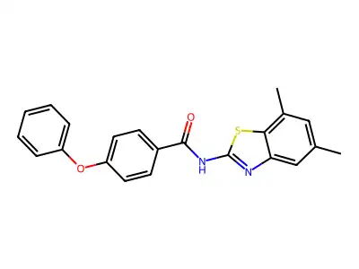 N-(5,7-dimethyl-1,3-benzothiazol-2-yl)-4-phenoxybenzamide structure