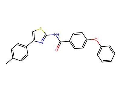 N-[4-(4-methylphenyl)-1,3-thiazol-2-yl]-4-phenoxybenzamide structure