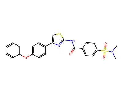 4-(dimethylsulfamoyl)-N-[4-(4-phenoxyphenyl)-1,3-thiazol-2-yl]benzamide structure