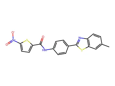 N-[4-(6-methyl-1,3-benzothiazol-2-yl)phenyl]-5-nitrothiophene-2-carboxamide structure
