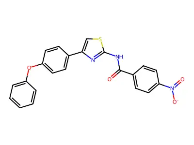 4-nitro-N-[4-(4-phenoxyphenyl)-1,3-thiazol-2-yl]benzamide structure