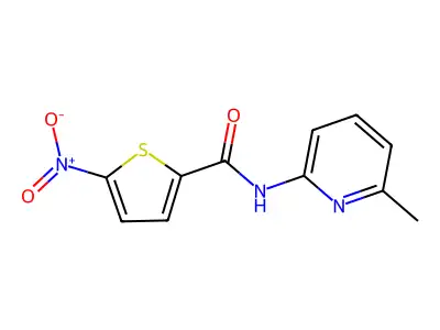 N-(6-methylpyridin-2-yl)-5-nitrothiophene-2-carboxamide structure