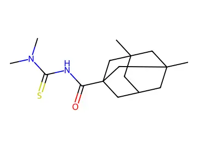 3-(3,5-Dimethyl-adamantane-1-carbonyl)-1,1-dimethyl-thiourea structure