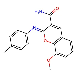 (2Z)-8-methoxy-2-[(4-methylphenyl)imino]-2H-chromene-3-carboxamide structure