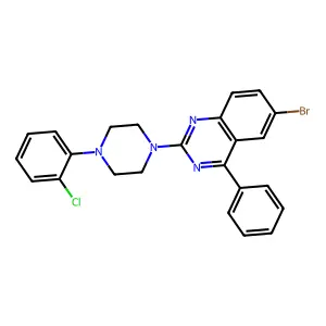 6-Bromo-2-[4-(2-chlorophenyl)piperazin-1-yl]-4-phenylquinazoline structure