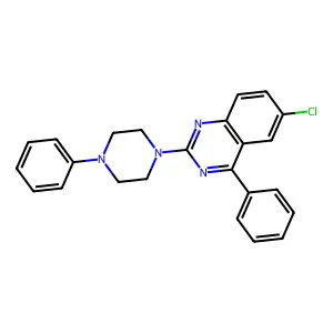 6-Chloro-4-phenyl-2-(4-phenylpiperazin-1-yl)quinazoline structure