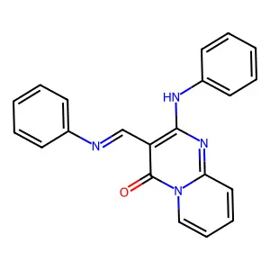 2-Anilino-3-(phenyliminomethyl)pyrido[1,2-a]pyrimidin-4-one structure