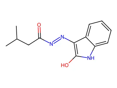 3-methyl-N'-[(3Z)-2-oxo-1,2-dihydro-3H-indol-3-ylidene]butanehydrazide structure