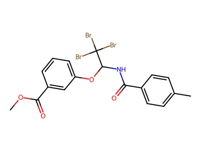 Methyl 3-{2,2,2-tribromo-1-[(4-methylbenzoyl)amino]ethoxy}benzoate structure