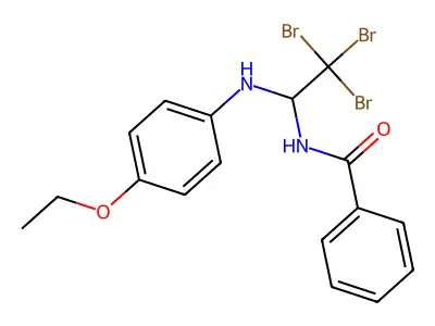 N-[2,2,2-tribromo-1-(4-ethoxyanilino)ethyl]benzamide structure