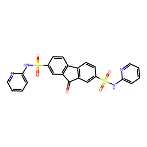 9-oxo-N2,N7-di(pyridin-2-yl)-9H-fluorene-2,7-disulfonamide structure