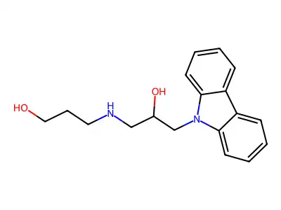(2R)-1-carbazol-9-yl-3-(3-hydroxypropylamino)propan-2-ol structure