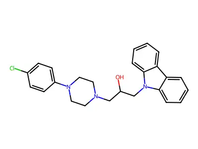 1-(9H-carbazol-9-yl)-3-[4-(4-chlorophenyl)piperazin-1-yl]propan-2-ol structure