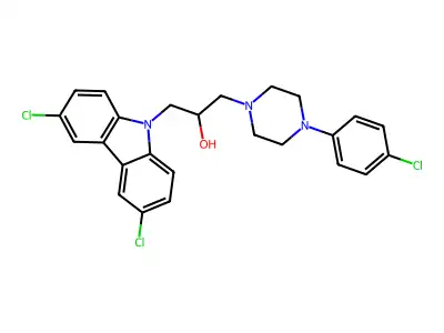 1-[4-(4-Chlorophenyl)piperazin-1-yl]-3-(3,6-dichlorocarbazol-9-yl)propan-2-ol structure
