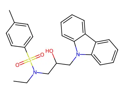 N-[3-(9H-carbazol-9-yl)-2-hydroxypropyl]-N-ethyl-4-methylbenzenesulfonamide structure