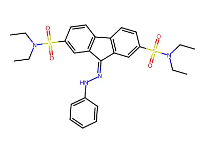 2-N,2-N,7-N,7-N-tetraethyl-9-(phenylhydrazinylidene)fluorene-2,7-disulfonamide structure