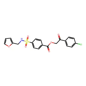 2-(4-Chlorophenyl)-2-oxoethyl 4-{[(2-furylmethyl)amino]sulfonyl}benzoate structure