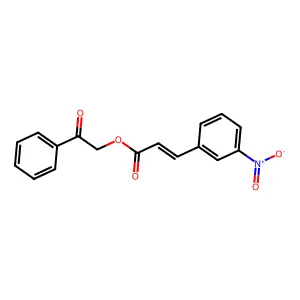 (E)-2-oxo-2-phenylethyl 3-(3-nitrophenyl)acrylate structure