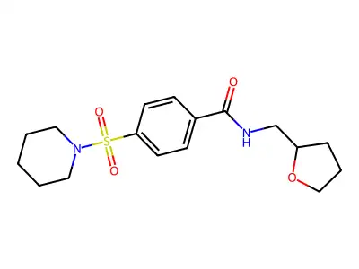 4-(1-piperidinylsulfonyl)-N-(tetrahydro-2-furanylmethyl)benzamide structure