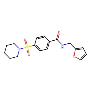 N-(furan-2-ylmethyl)-4-(piperidin-1-ylsulfonyl)benzamide structure