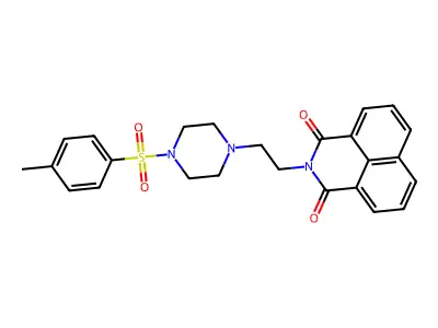2-(2-(4-tosylpiperazin-1-yl)ethyl)-1H-benzo[de]isoquinoline-1,3(2H)-dione structure
