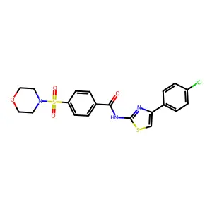 N-[4-(4-chlorophenyl)-1,3-thiazol-2-yl]-4-morpholin-4-ylsulfonylbenzamide structure