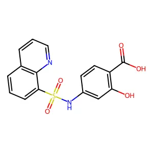 2-Hydroxy-4-(quinolin-8-ylsulfonylamino)benzoic acid structure