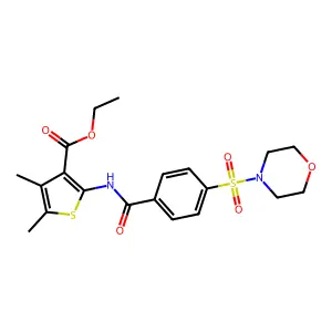 Ethyl 4,5-dimethyl-2-(4-(morpholinosulfonyl)benzamido)thiophene-3-carboxylate structure
