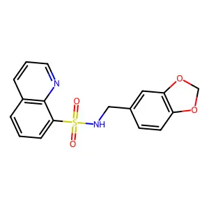 N-(1,3-benzodioxol-5-ylmethyl)-8-quinolinesulfonamide structure