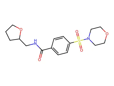 4-morpholin-4-ylsulfonyl-N-(oxolan-2-ylmethyl)benzamide structure