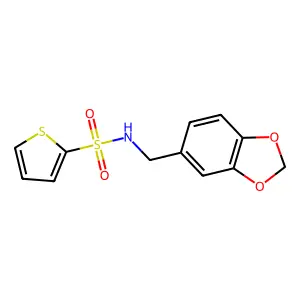 N-(1,3-benzodioxol-5-ylmethyl)-2-thiophenesulfonamide structure