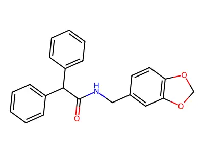 N-(1,3-benzodioxol-5-ylmethyl)-2,2-diphenylacetamide structure