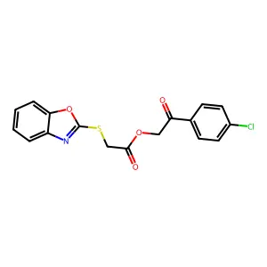 2-(4-Chlorophenyl)-2-oxoethyl (1,3-benzoxazol-2-ylsulfanyl)acetate structure