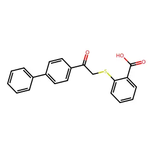 2-{[2-Oxo-2-(4-phenylphenyl)ethyl]sulfanyl}benzoic acid structure