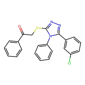 2-{[5-(3-chlorophenyl)-4-phenyl-4H-1,2,4-triazol-3-yl]sulfanyl}-1-phenylethanone structure