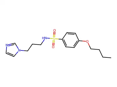 4-butoxy-N-(3-imidazol-1-ylpropyl)benzenesulfonamide structure