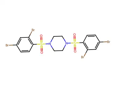 1,4-Bis(2,4-dibromobenzenesulfonyl)piperazine structure