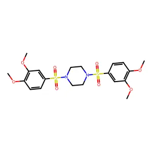 1,4-Bis[(3,4-dimethoxyphenyl)sulfonyl]piperazine structure