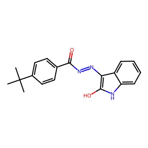 (Z)-4-(tert-butyl)-N'-(2-oxoindolin-3-ylidene)benzohydrazide structure