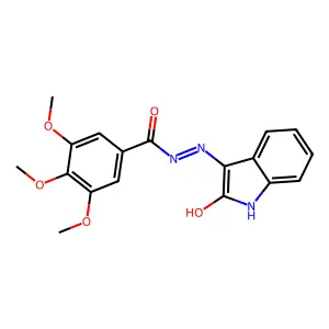 3,4,5-trimethoxy-N'-(2-oxo-1,2-dihydro-3H-indol-3-yliden)benzenecarbohydrazide structure
