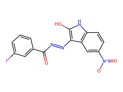 (Z)-3-iodo-N'-(5-nitro-2-oxoindolin-3-ylidene)benzohydrazide structure