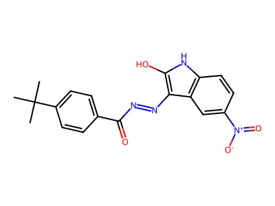 (Z)-4-(tert-butyl)-N'-(5-nitro-2-oxoindolin-3-ylidene)benzohydrazide structure