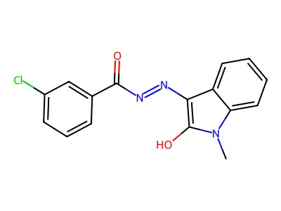 (E)-3-chloro-N'-(1-methyl-2-oxoindolin-3-ylidene)benzohydrazide structure