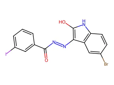 (Z)-N'-(5-bromo-2-oxoindolin-3-ylidene)-3-iodobenzohydrazide structure